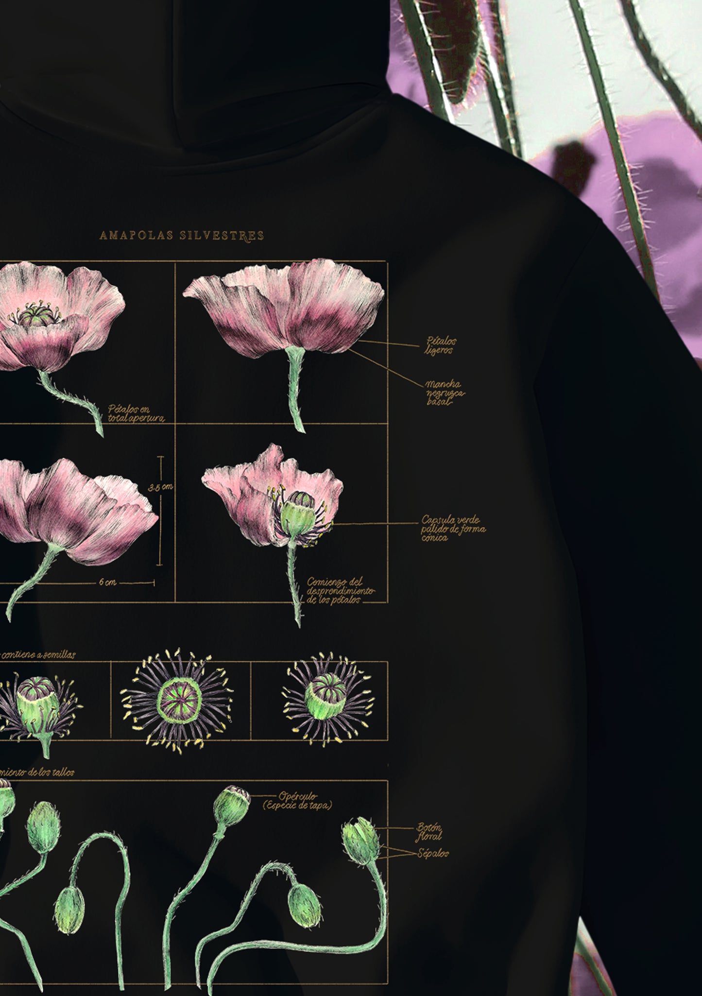 Polerón Hoodie Amapolas - Colección Básicos